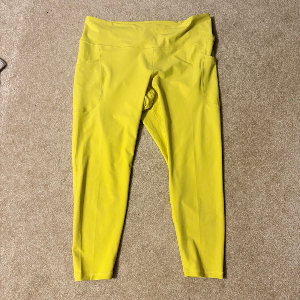 Old Navy Yellow High-Rise PowerSoft Leggings